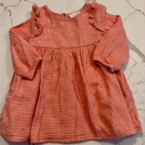 Pink/peach Starry dress euc 18m